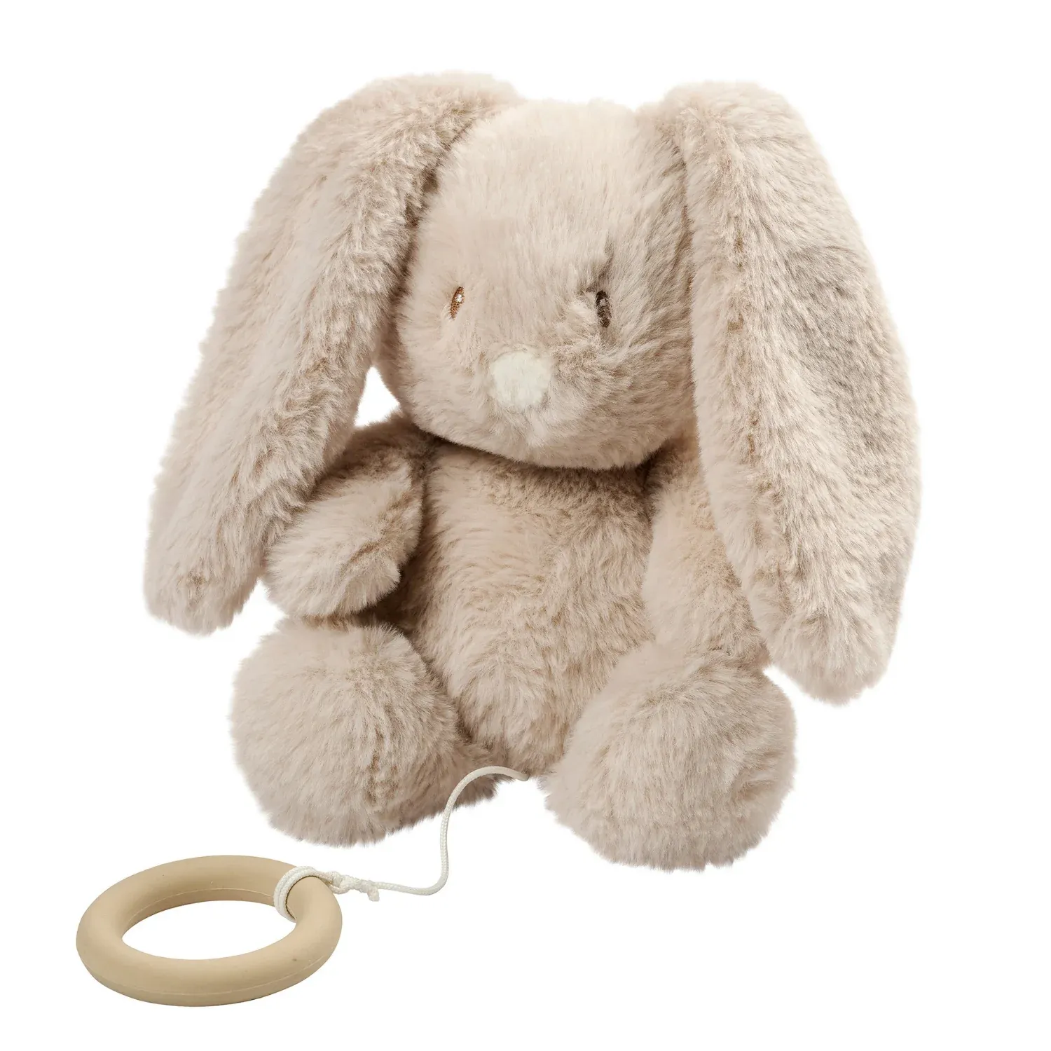 LouLou Muzikaal Pluche Konijn - Babyknuffel - 30 cm - Zandkleur