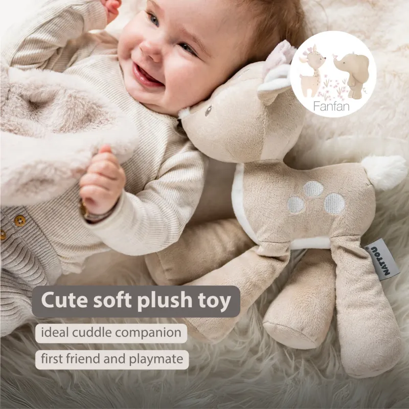 FanFan Pluche Hert - 30 cm - Zachte Babypluche - Beige