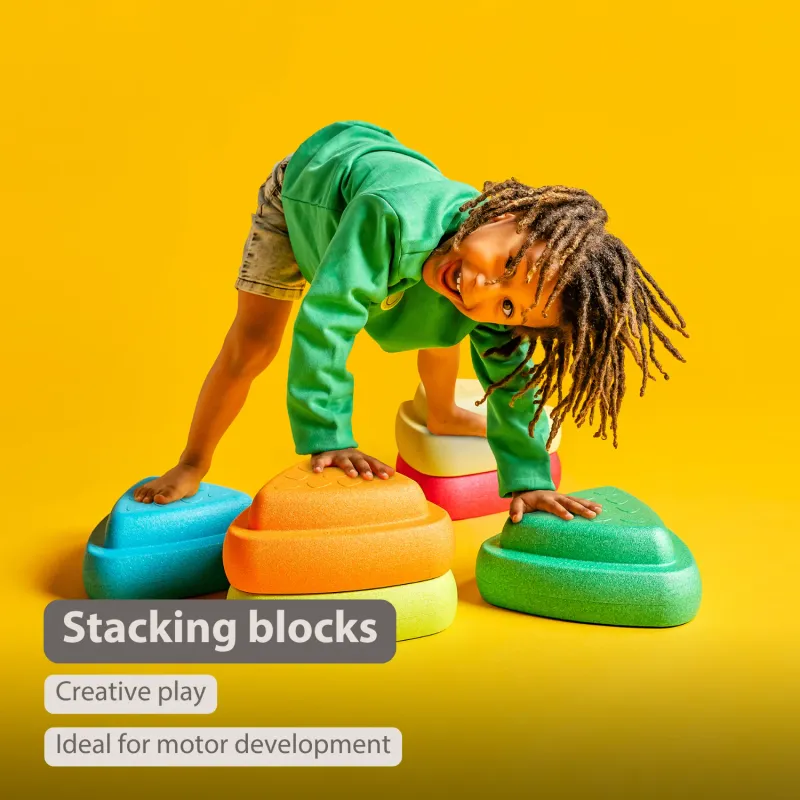 Blocky Balance stapelstenen - 50 cm - Meerkleurig