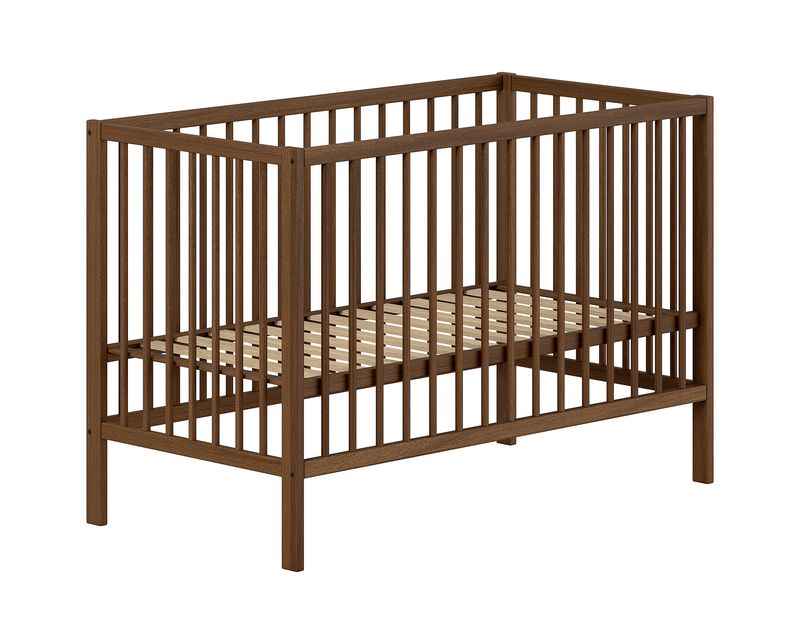 DINO BABYBED 60 x 120 cm of 70 x 140 WALNOOT - NATUUR - WIT