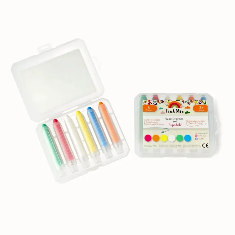 Kleurrijke kleurpotloden "lippenstiftstijl" (set van 6)