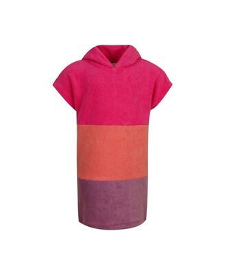 Mini Rebels Kleedje in badstof met roze , oranje en paars .
