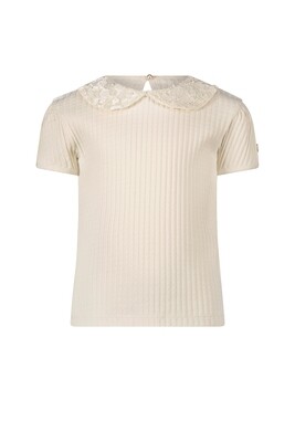 Le chic NARLY summer cableknit T-shirt - Oatmeal Elite