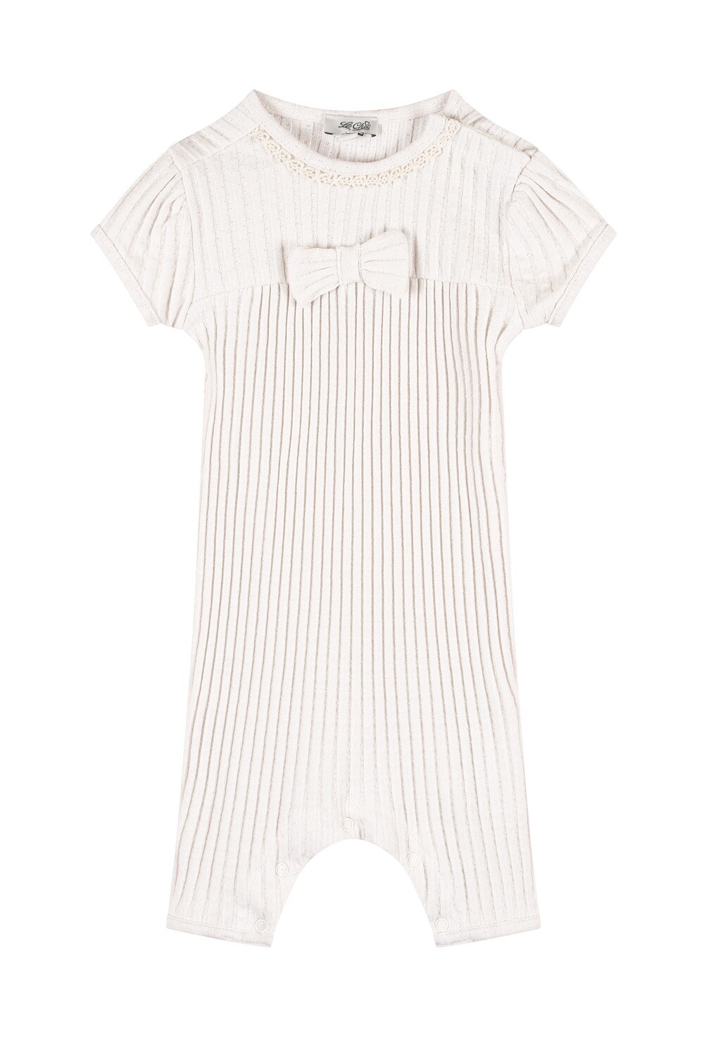 Le chic Baby girl DOYIE summer cable romper oatmeal elite