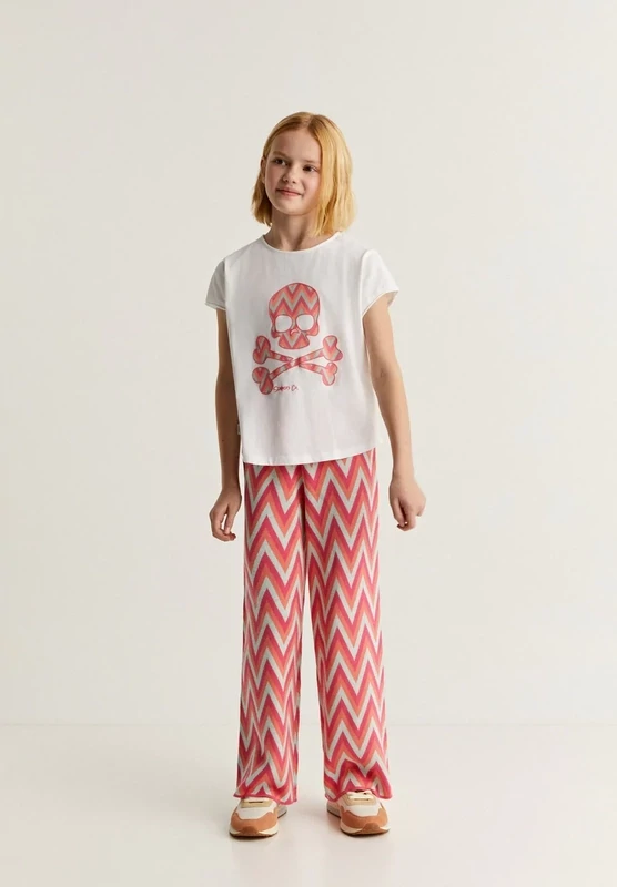 Scalpers Girls T-shirt Zigzag skull white