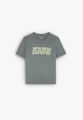 Scalpers Boys T-shirt company tee kids Khaki
