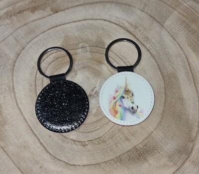 Glitter sleutelhanger rond