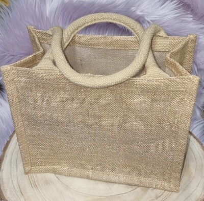 Kleine jute tas met glitters