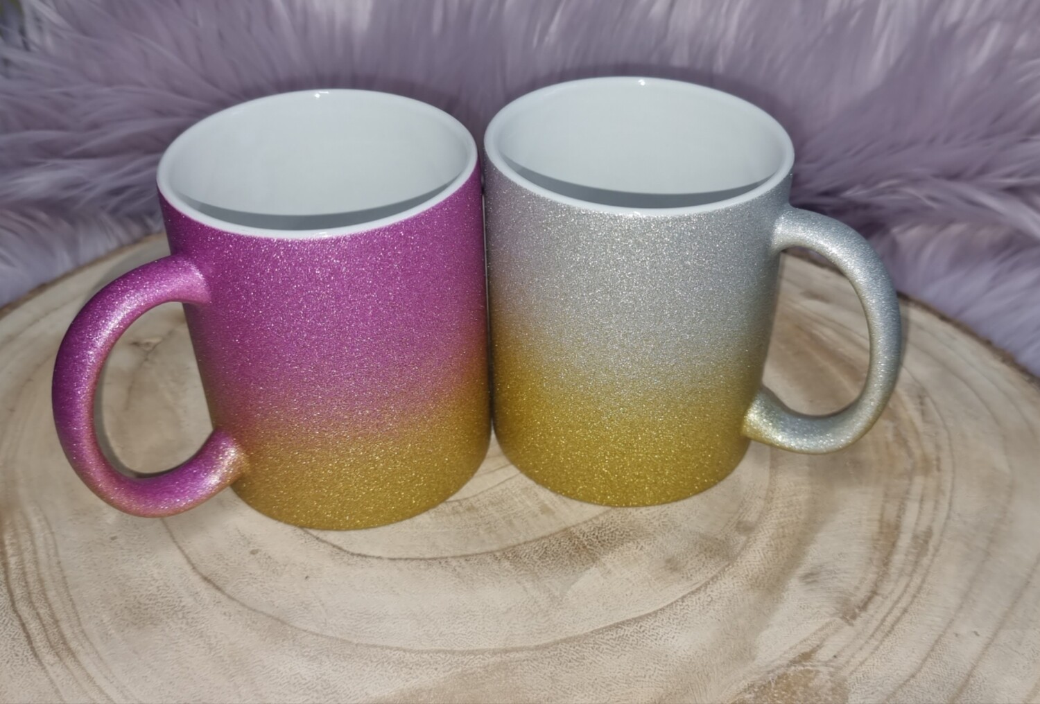 2-kleurige glitter mokken