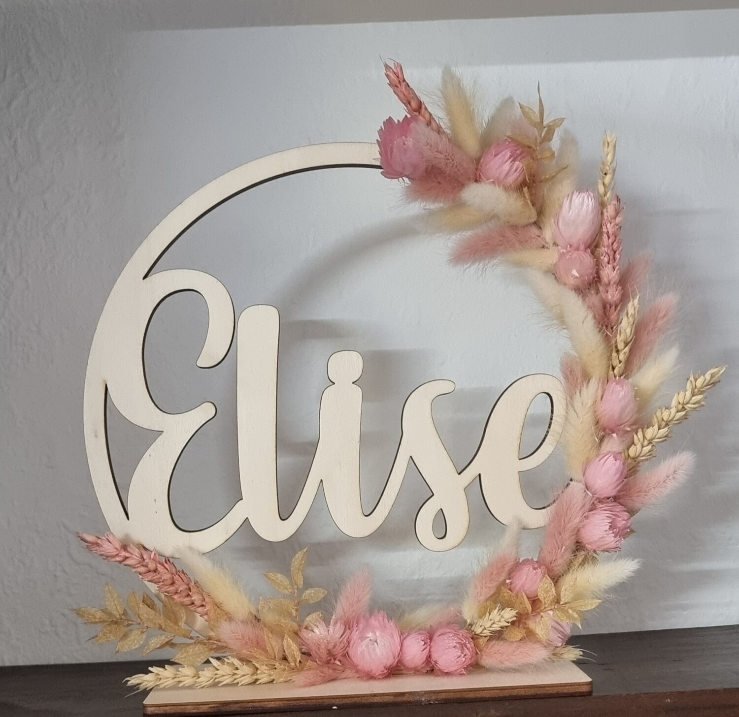 Bloemen cirkel met naam