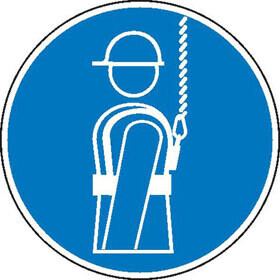 Aufkleber "Gebot - Auffanggurt benutzen "