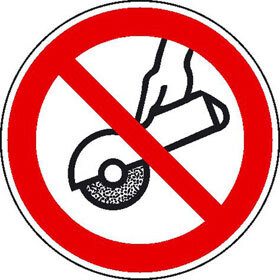 Aufkleber "Verbot - Hangeführtes schleifen"