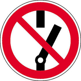 Aufkleber "Verbot - nicht schalten"