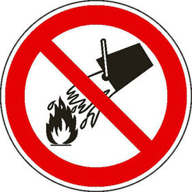 Aufkleber "Verbot - mit Wasser löschen verboten"