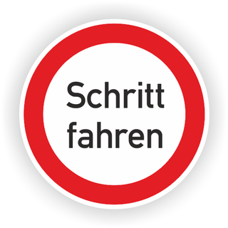 Aufkleber "Verbot - Schritt fahren"