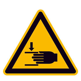 Aufkleber "Warnung - Gefahr Handverletzung"