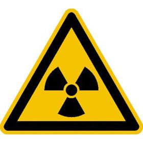 Aufkleber "Warnung - radioaktive Stoffe"