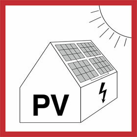 Aufkleber "Warnung - Photovoltaikanlage"