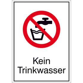 Aufkleber "Hinweis - kein Trinkwasser"