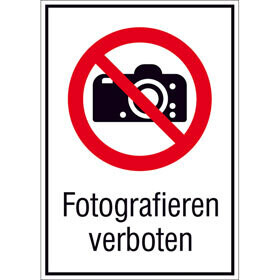 Aufkleber "Hinweis - Fotografieren verboten"