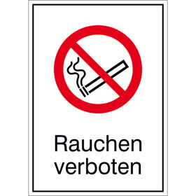 Aufkleber "Hinweis - Rauchen verboten"