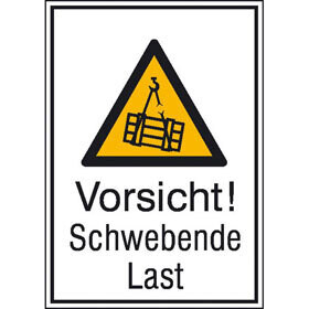 Aufkleber "Hinweis - schwebende Last"