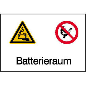 Aufkleber "Hinweis - Batterieraum"
