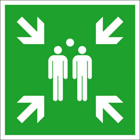 Aufkleber "Rettung - Sammelplatz"
