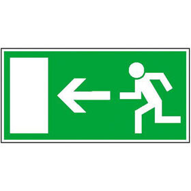 Aufkleber "Rettung - Notausgang Pfeil links"