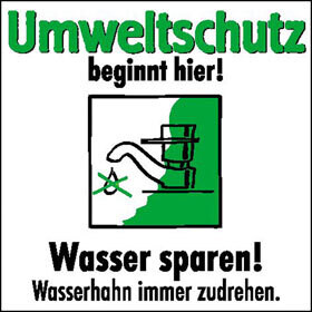 Aufkleber "Umwelt - Wasser sparen"