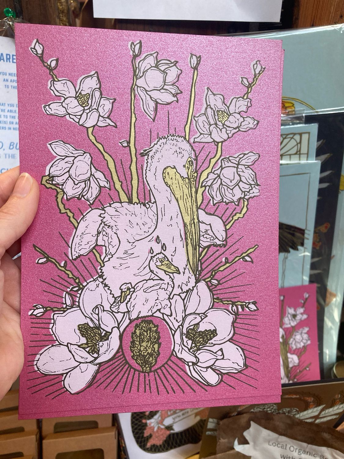 10 of Branches Postcard (Pelican) by Rachel Speck