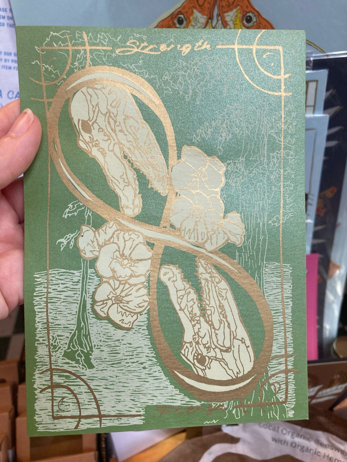 Strength Postcard (Alligators) by Rachel Speck