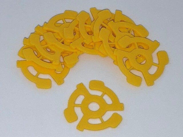 (10) Yellow Snap-in 45RPM Record Adapters