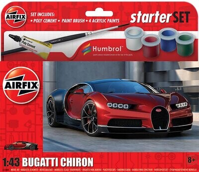 Airfix A55005 Small Starter Set Bugatti Chiron 1:43 Scale Plastic Model Kit