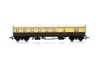 Hornby R4876A GWR, Collett 57' Bow Ended D98 Six Compartment Brake Third (Left Hand), 5503 - Era 3