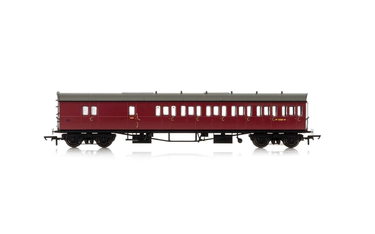 Hornby R4881 BR, Collett 57' Bow Ended D98 Six Compartment Brake Third (Right Hand), W5508W - Era 4