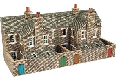 Metcalfe PO277 OO/HO Scale Low Relief Stone Terraced House Backs Card Kit