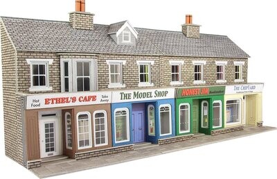 Metcalfe PO273 OO/HO Scale Low Relief Stone Shop Fronts Card Kit