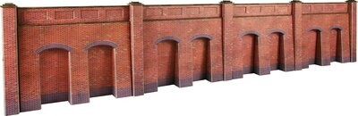 Metcalfe PO244 OO/HO Scale Retaining Wall In Red Brick Card Kit