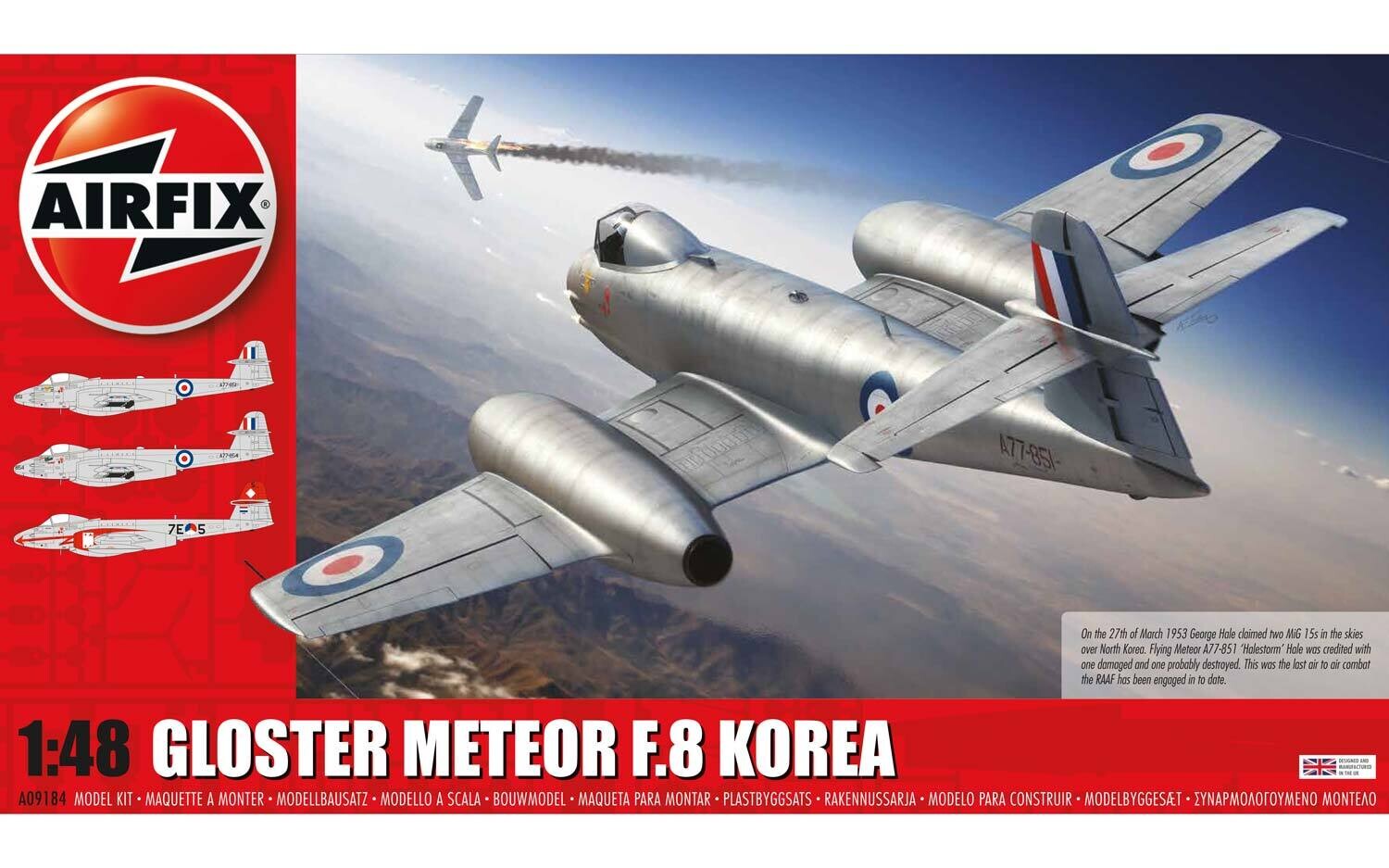 Airfix A09184 Gloster Meteor F.8 Korea 1:48 Scale Plastic Model Kit