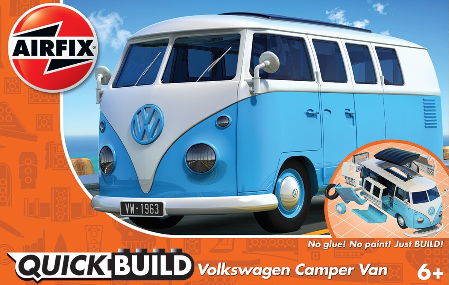 Airfix J6024 QUICKBUILD VW Camper Van- Blue