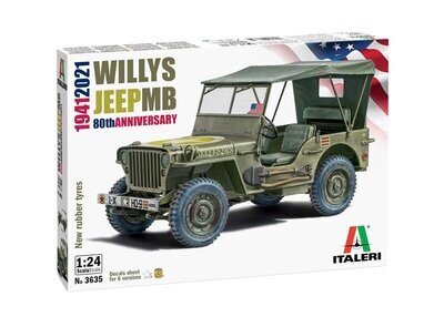 Italeri 3635 Willy's Jeep MB 80th Anniversary 1941-2021 1:24 Scale Plastic Model Kit