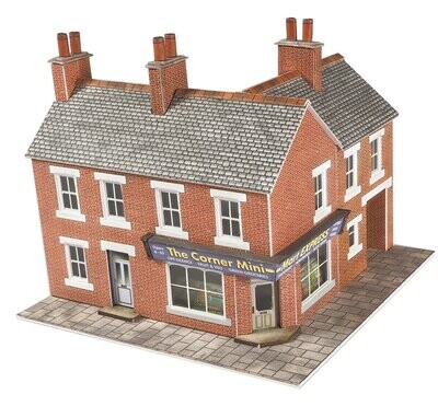 Metcalfe PN116 N Scale Corner Shop & Pub In Red Brick– 2021 Design Card Kit