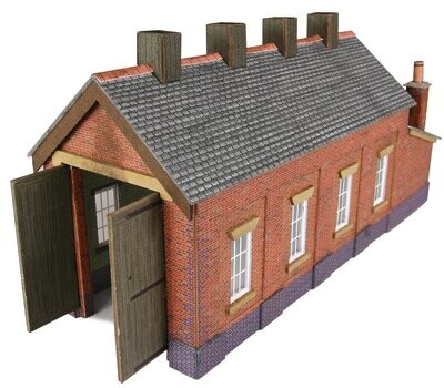 Metcalfe PN931 N Scale Red Brick Single Track Engine Shed Card Kit