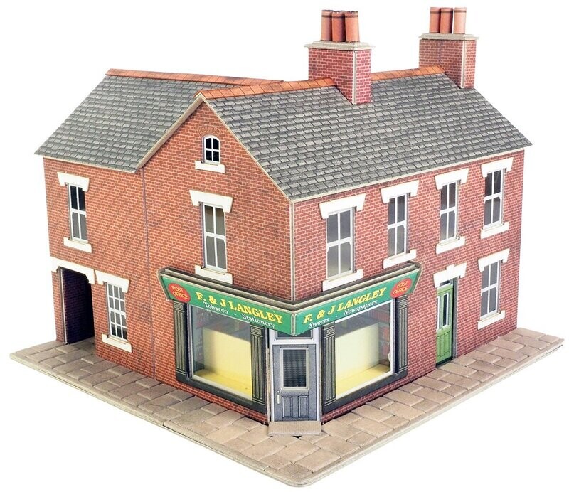 Metcalfe PO263 OO/HO Scale Corner Shop In Red Brick Card Kit