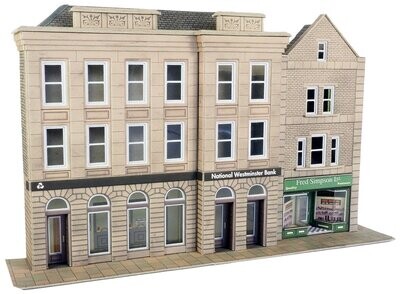 Metcalfe PO271 OO/HO Scale Low Relief Bank & Shop Card Kit