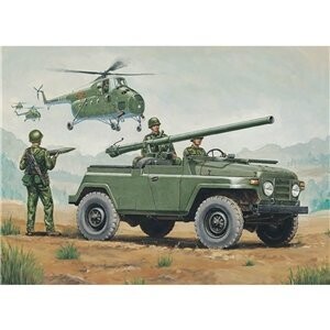 Trumpeter 02301 BJ212A Chinese Jeep w/ 105mm Recoilless Rifle 1:35 Scale Plastic Model Kit