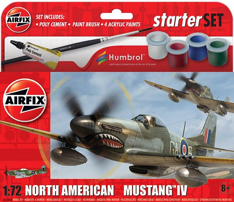 Airfix A55107A Gift Set - North American Mustang Mk.IV 1:72 Scale Plastic Model Kit