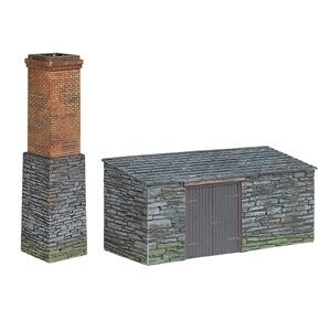 Bachmann 44-0106 Scenecraft Narrow Gauge Slate-Built Boiler House and Chimney OO/009 Gauge