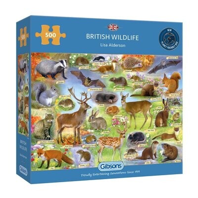Gibsons G3142 British Wildlife 500 Piece Jigsaw Puzzle